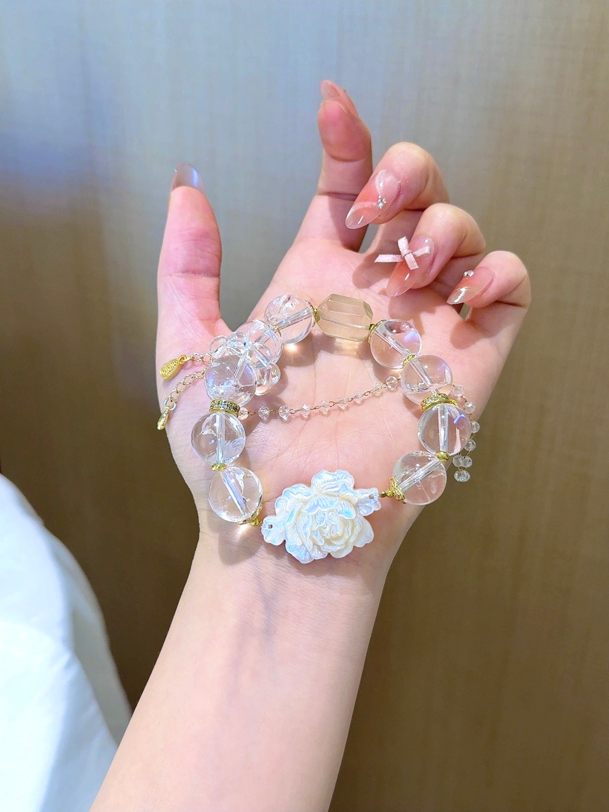 ▫️▪️ White crystal citrine bracelet